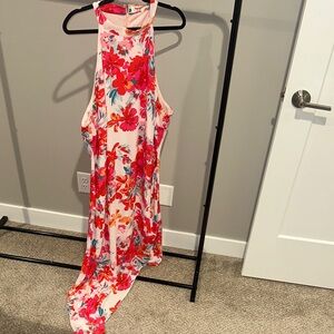 Impressions Pink Floral Midi Dress